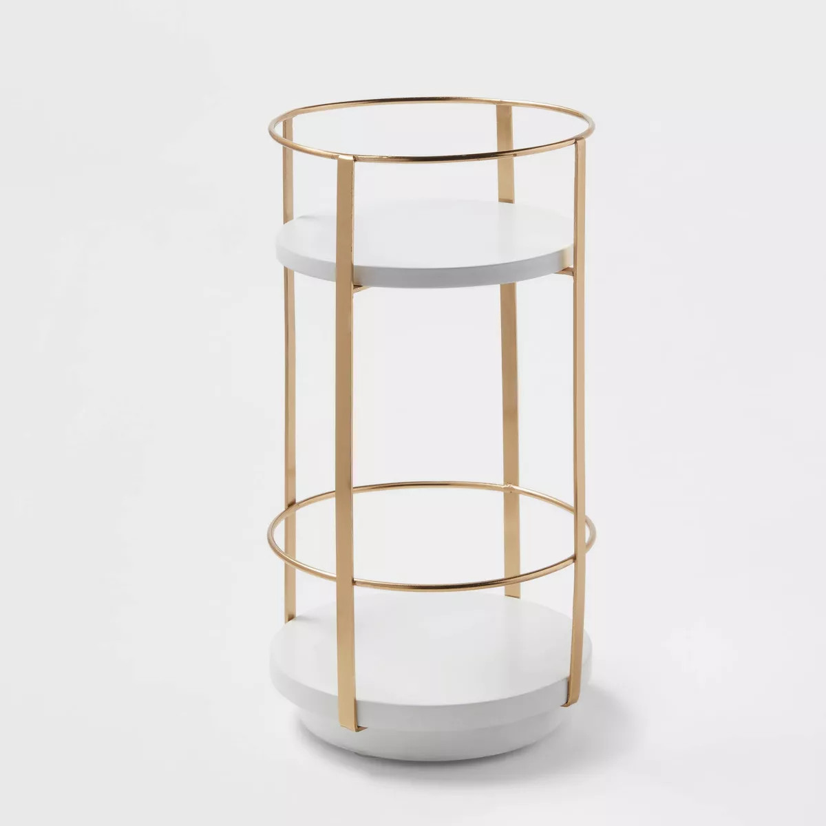 10" x 5.7" Round Metal Countertop Turntable Brass - Brightroom™: Bathroom Organizer Tray, Iron,... | Target