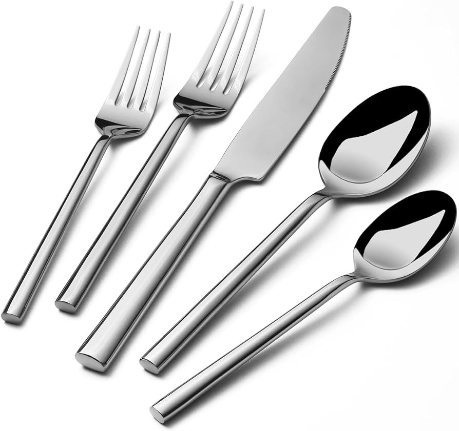 Alata Potter 20-Piece Forged Silverware Set Stainless Steel Flatware Set Cutlery Set,Service for ... | Amazon (US)