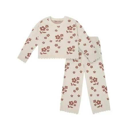 Modern Moments by Gerber Girl Jacquard Seater Knit Top & Pant Set Sizes ( 12 Months - 7 Kids) | Walmart (US)