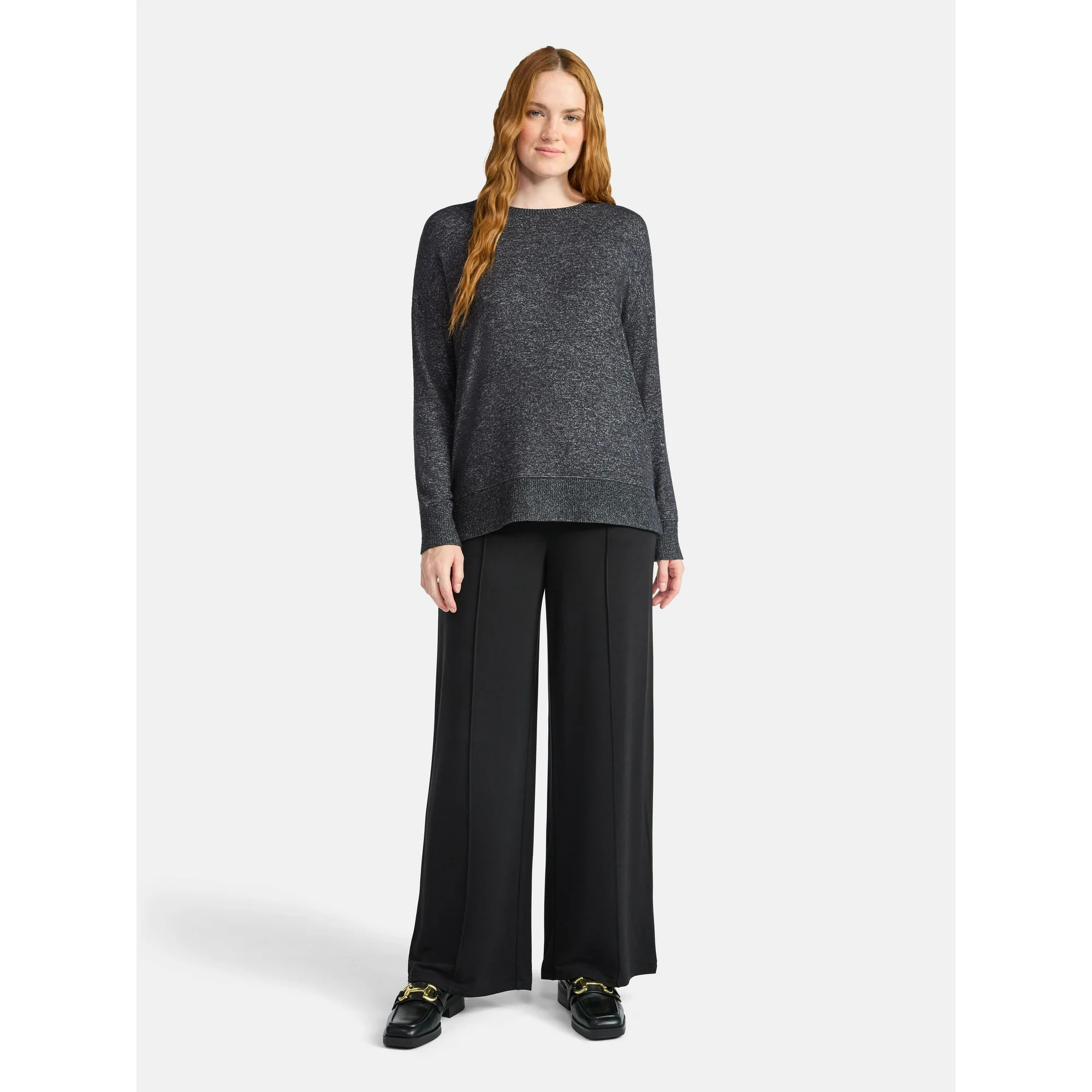 Time and Tru Women's Knit Wide Leg Pants, Sizes XS-XXXL | Walmart (US)