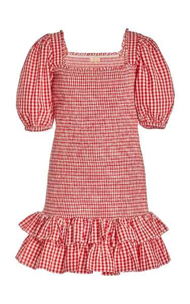 Smocked Gingham Cotton Mini Dress | Moda Operandi (Global)
