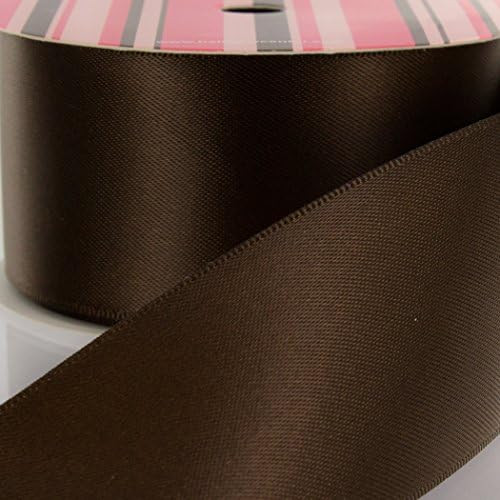 3" Brown Double Faced Satin Ribbon 3 Yard | Amazon (US)