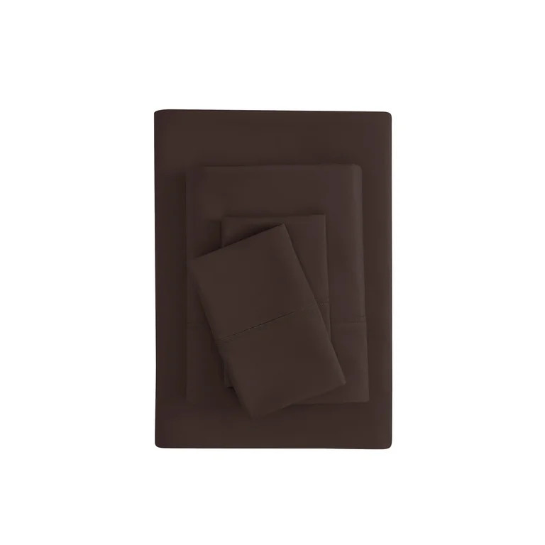 Mainstays Super Soft Brushed Microfiber Bed Sheet Set, Queen, Caffeine Brown, 4 Piece | Walmart (US)
