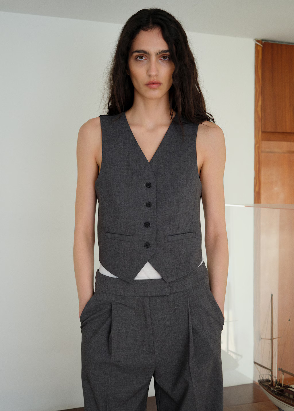 Gilet with adjustable belt - Women | MANGO United Kingdom | MANGO (UK)