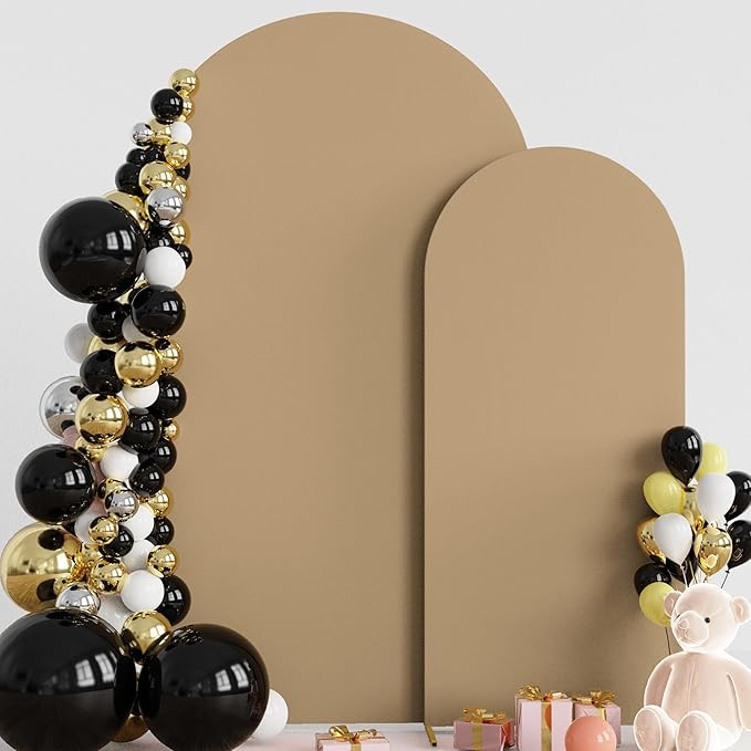 Wokceer Wedding Arch Stand 7.2FT, 6FT Spandex Fitted Arch Cover 2 Set Round Top Chiara Arch Backd... | Amazon (US)