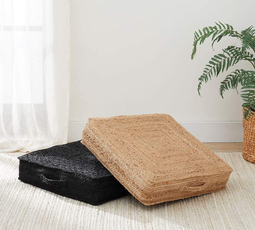 Natural Fiber Floor Cushion, 24 x 24 x 5", Natural | Pottery Barn (US)
