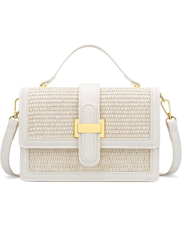 KKXIU Top Handle Straw Crossbody Bags for Women, Summer Straw Purses and Handbags Shoulder Clutch... | Amazon (US)