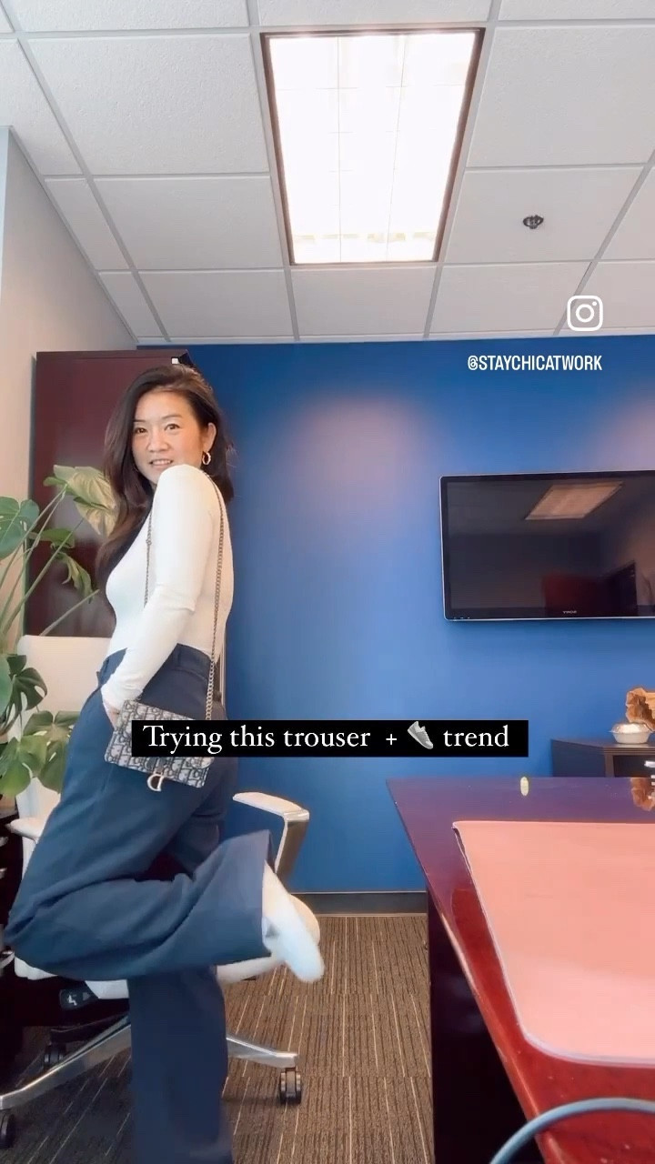 Trying this trend out 
Trouser + sneakers 👟 

#LTKstyletip #LTKunder100 #LTKshoecrush
