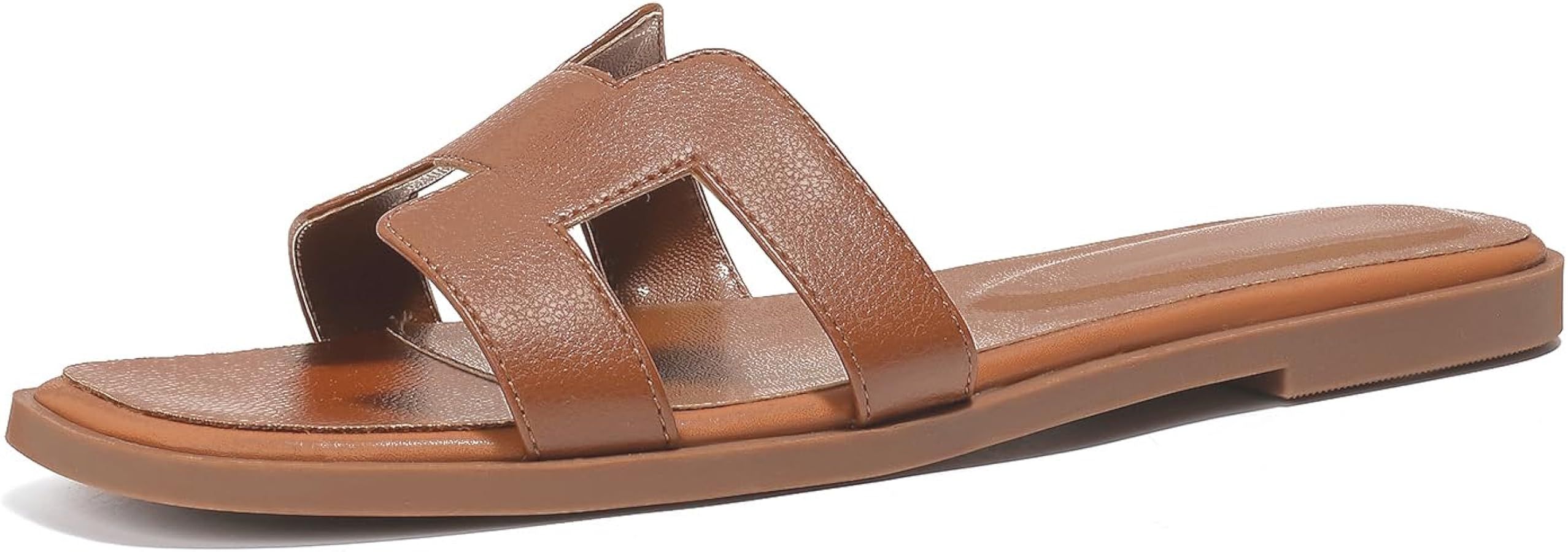 Stratuxx Kaze Womens Flat Sandals Flat Slide Sandals Metallic Flats Sandals | Amazon (US)