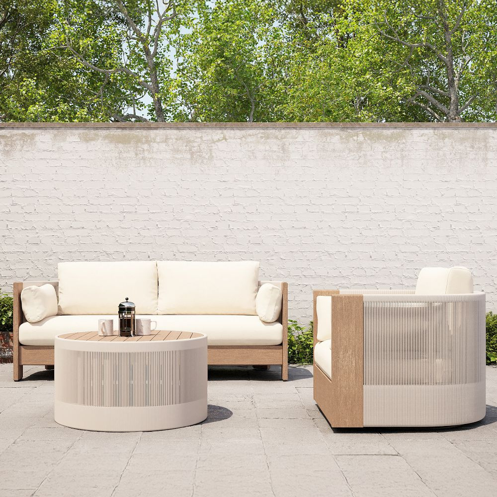 Porto Outdoor Sofa, Swivel Chair & Coffee Table Set | West Elm (US)