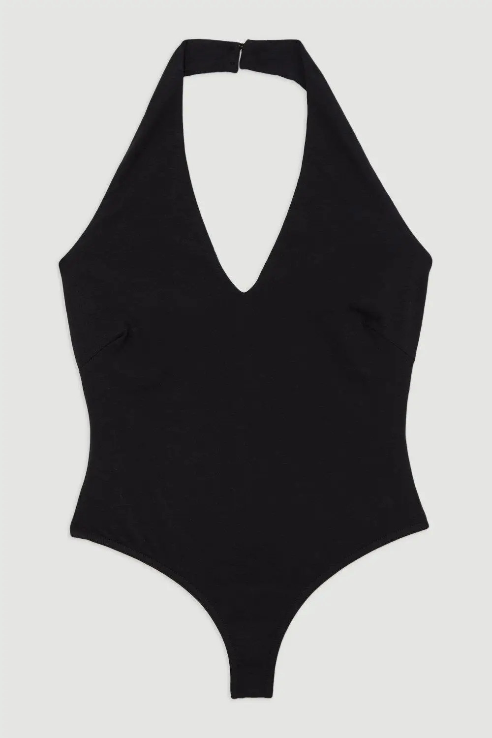 Stretch Cotton Jersey Halter Jersey Bodysuit | Karen Millen