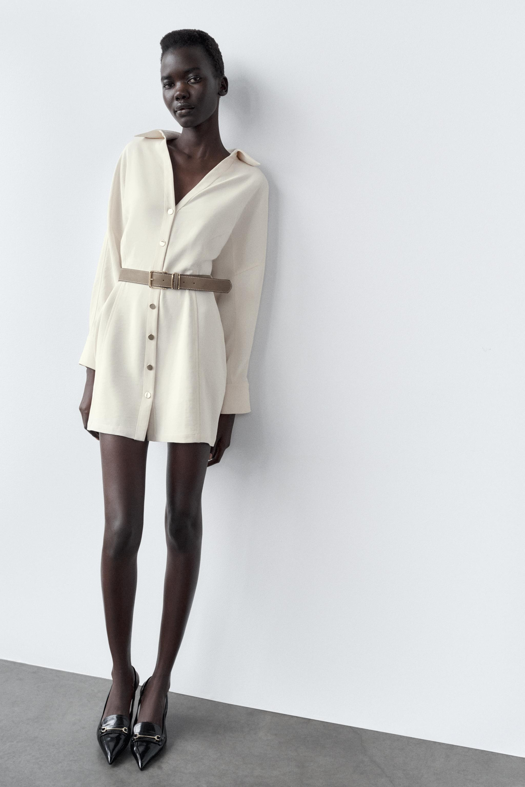 BELTED CREPE MINI DRESS | Zara US