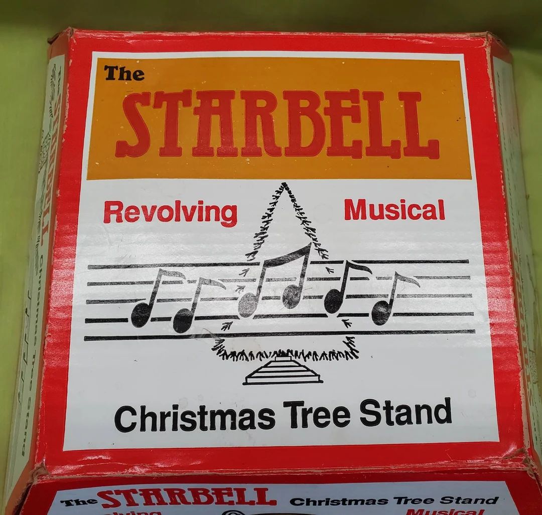 Vintage Starbell Revolving Musical Christmas tree stand in original box. | Etsy (US)