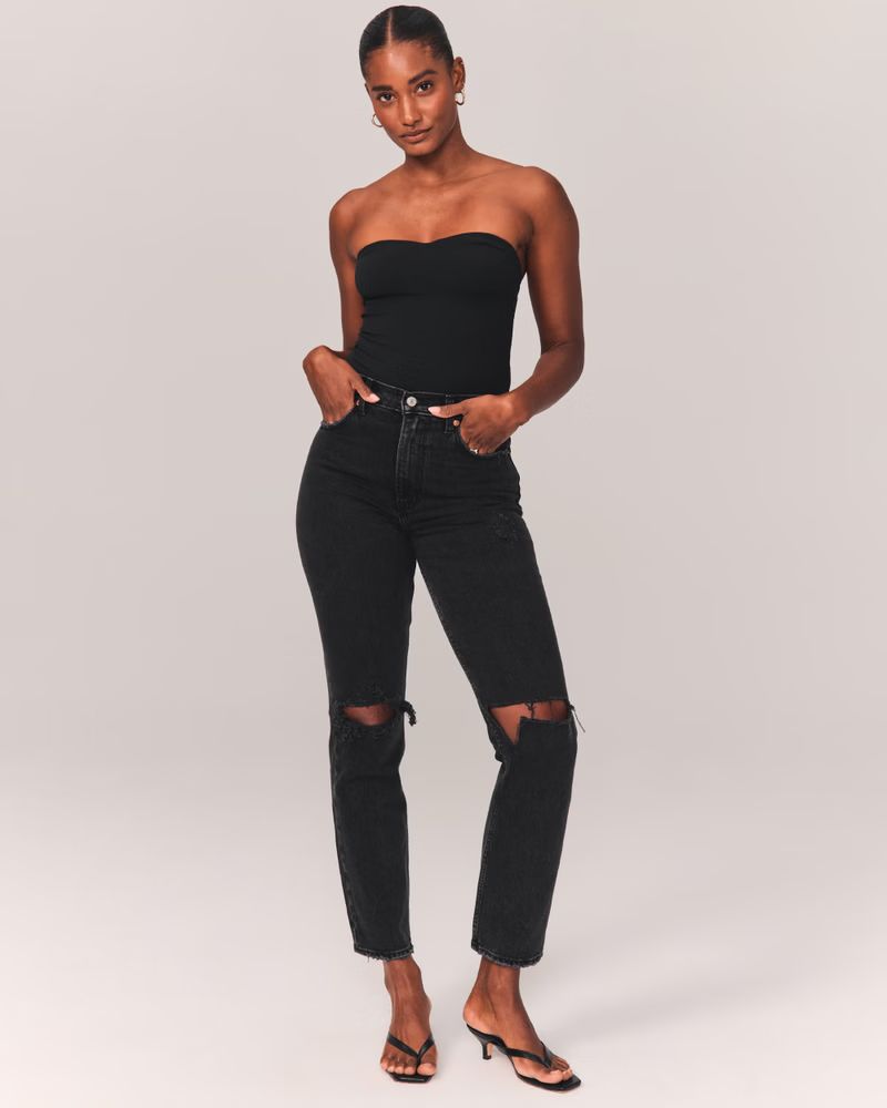 Curve Love 90s Ultra High Rise Straight Jeans | Abercrombie & Fitch (US)