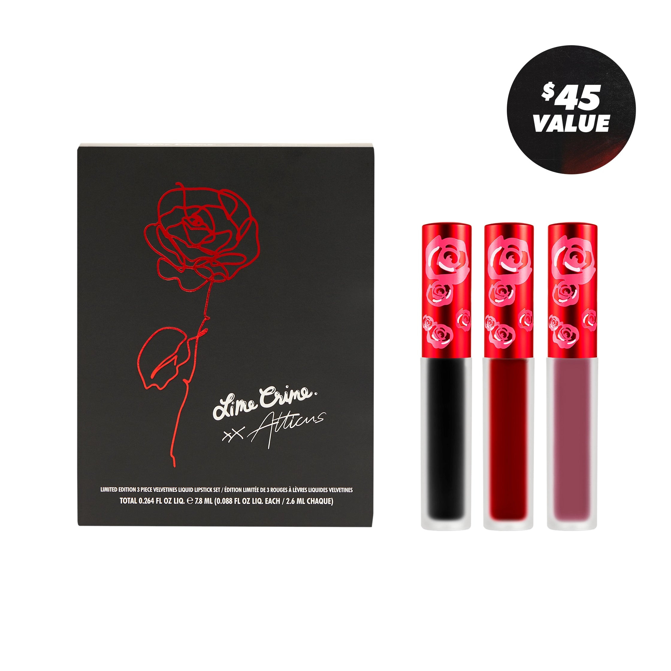 Lime Crime x Atticus Limited Edition Velvetines Set | Matte Liquid Lipstick | Lime Crime