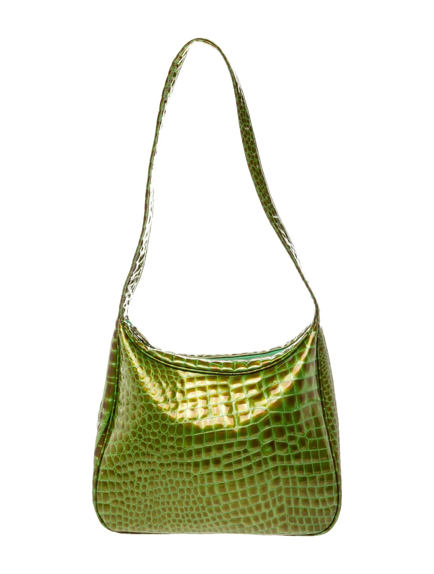 Carlos Falchi Embossed Leather Shoulder Bag - Green Crossbody Bags, Handbags - CAF30698 | The Rea... | The RealReal