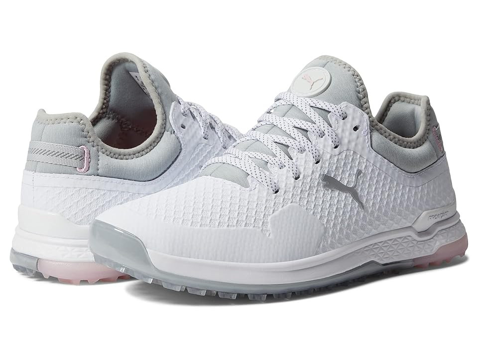 PUMA Golf ProAdapt Alphacat Golf Shoes (Puma White/Puma Silver/Pink Lady) Women's Golf Shoes | Zappos