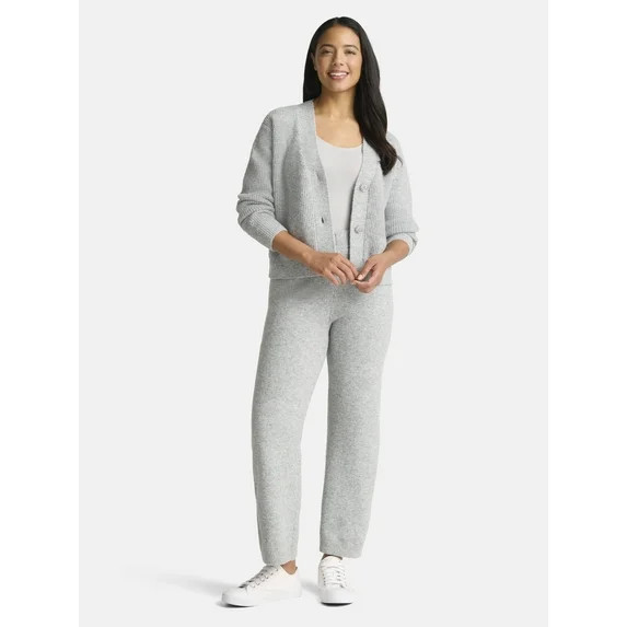 Time and Tru Women's and Women's Plus Cardigan and Pants Sweater Set, 2-Piece, Sizes XS-4X | Walmart (US)