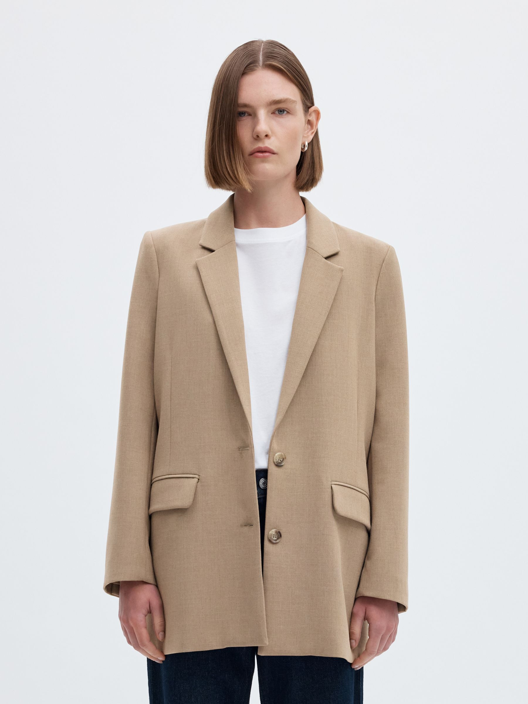VISCOSE BLEND RELAXED BLAZER | Selected