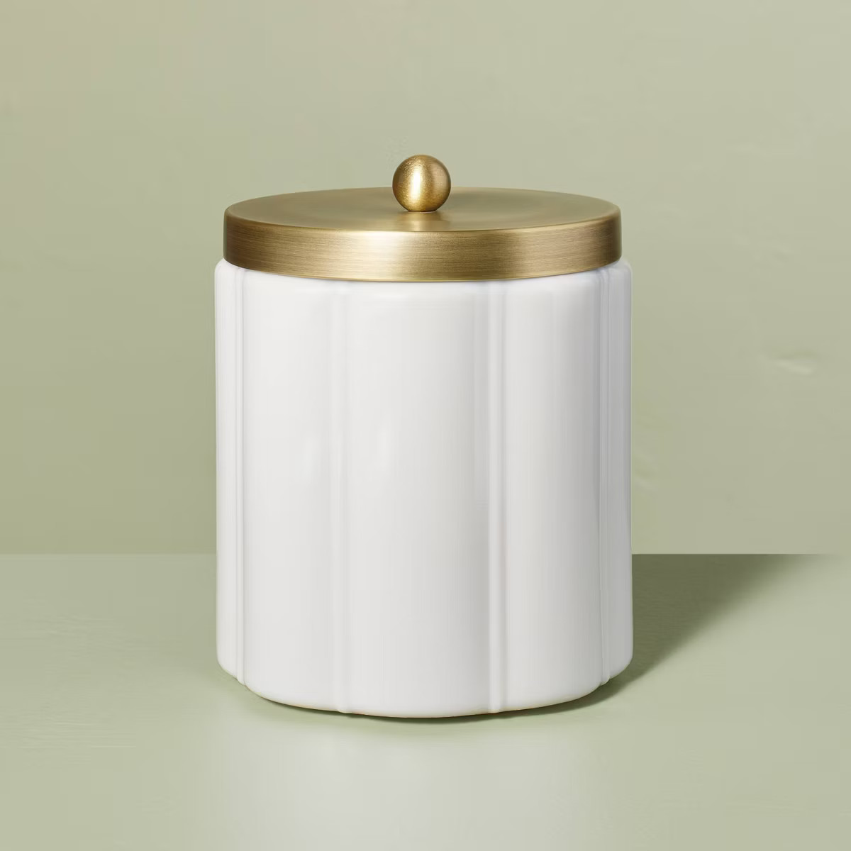Milk Glass Bath Canister with Metal Lid - Hearth & Hand™ with Magnolia | Target