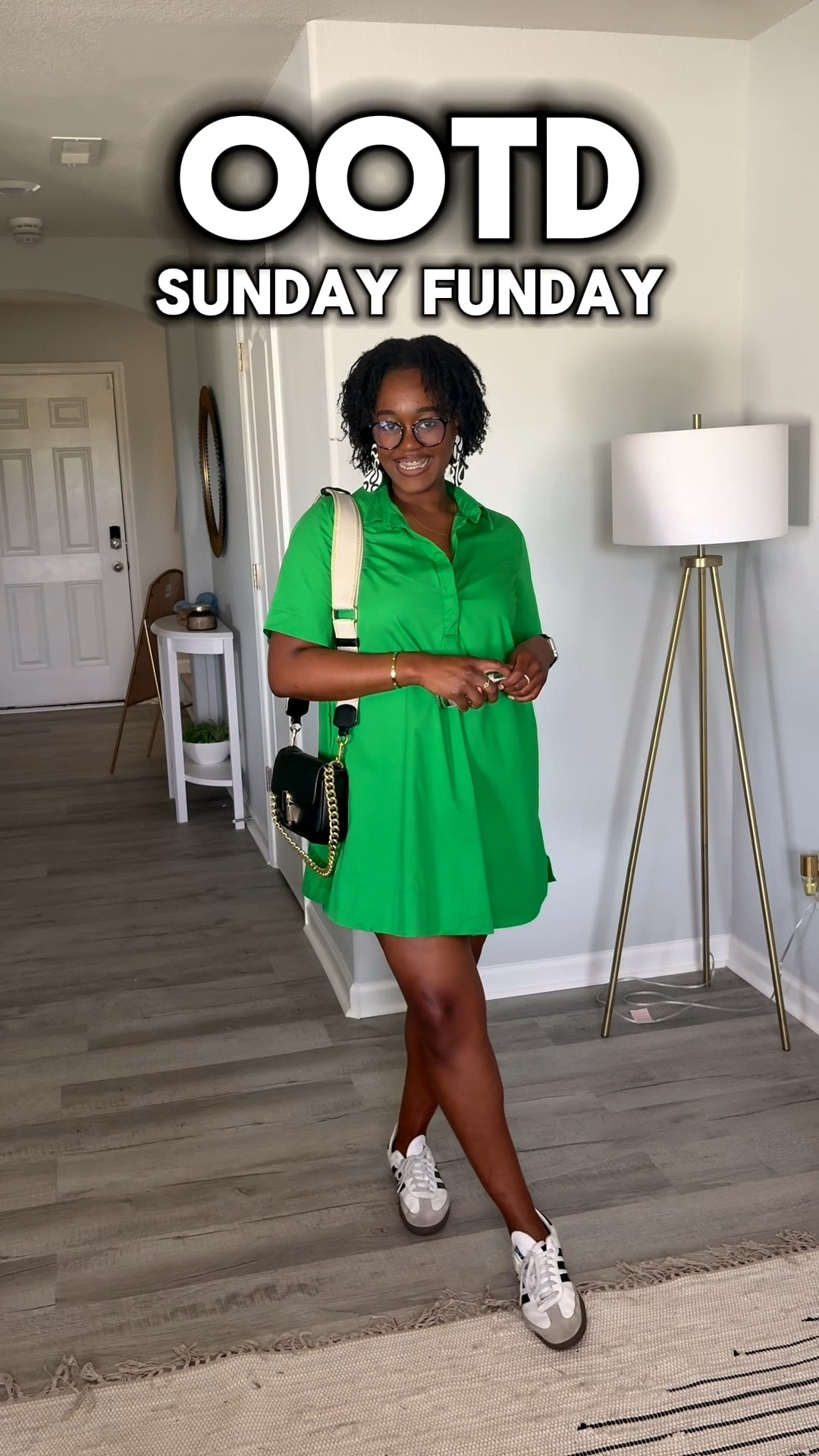 Sunday Funday vibes  
Keeping it comfy & cute in this green shirt dress (Old Navy, size M) paired with my go-to Sambas + a classic Marc Jacobs shoulder bag. Finished it off with a spritz of Springtime in a Park by Maison Margiela — light, fresh, and perfect for the day.

#OOTD #LTKStyle #SpringFits #SundayStyle #OOTDDetails

#LTKFindsUnder100 #LTKStyleTip