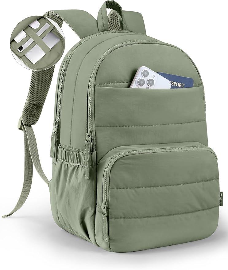 Travel Backpack for Women, 15.6 Inch Laptop Backpack, Quilted College Bookbag, Cute Work Backpack... | Amazon (US)