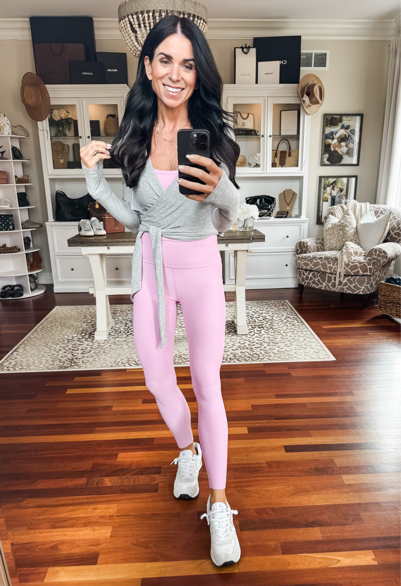 Medium top, small leggings and wrap 

#LTKFitness #LTKActive #LTKStyleTip