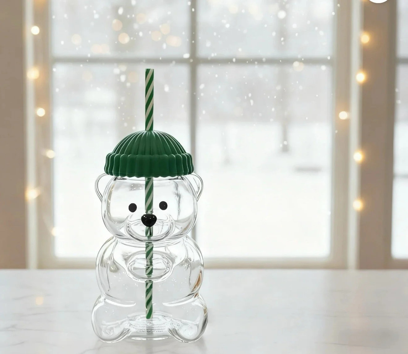 2025 Holiday New Glass Bear Cold Cup With Straw 20oz Mug Jar Coffee Unbranded | Walmart (US)
