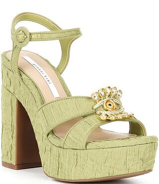 Gianni BiniBeaux Textured Whimsical Mismatch Ornament Platform Dress Sandals | Dillard's