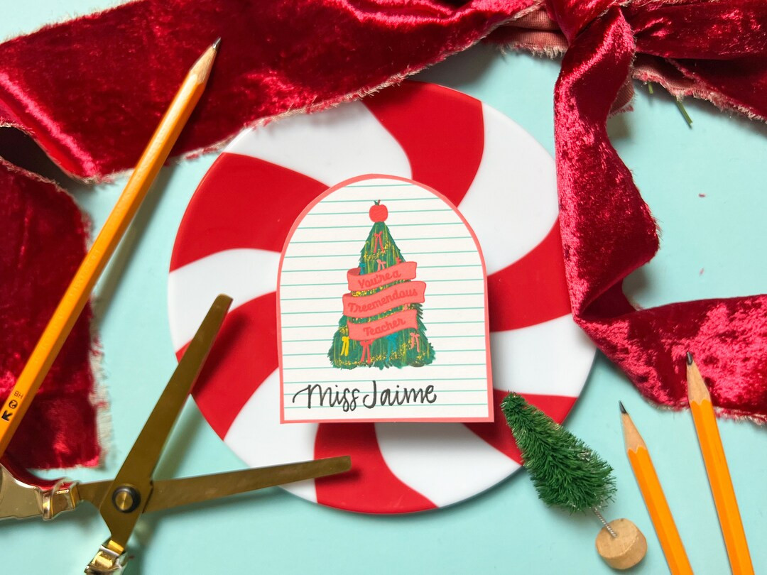 Printable Teacher Christmas Tag Printable Classmate Tag - Etsy | Etsy (US)