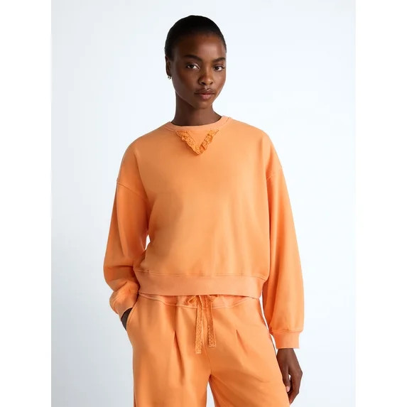 Scoop Women's Graphic Cropped Crewneck Sweatshirt, Sizes XS-XXL - Walmart.com | Walmart (US)