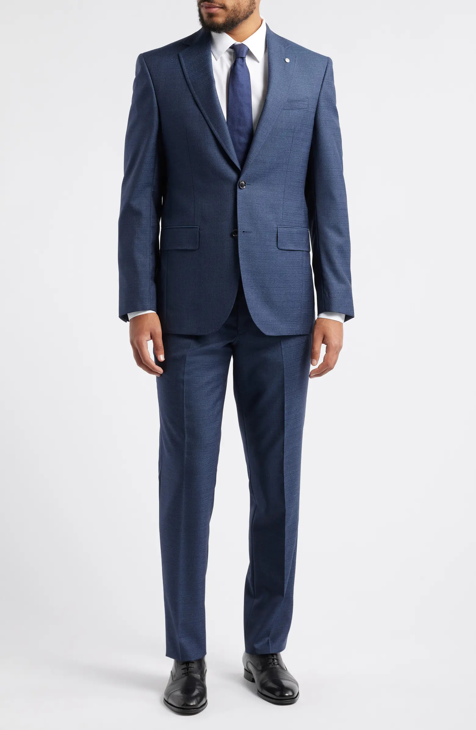 Jay Slim Fit Blue Mélange Wool Twill Suit | Nordstrom