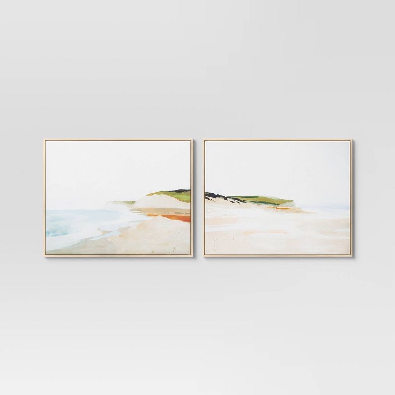 (Set of 2) 24" x 30" Beach Landscape Framed Wall Canvas - Threshold™ | Target