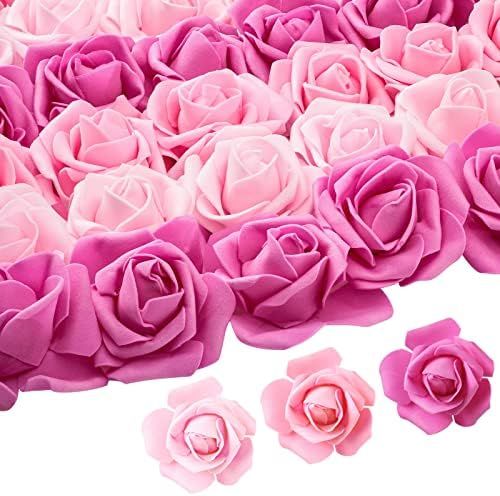 200 Pcs Artificial Rose Heads Real Looking Faux Roses Foam Rose Heads Mini Fake Rose for Bridal Show | Amazon (US)