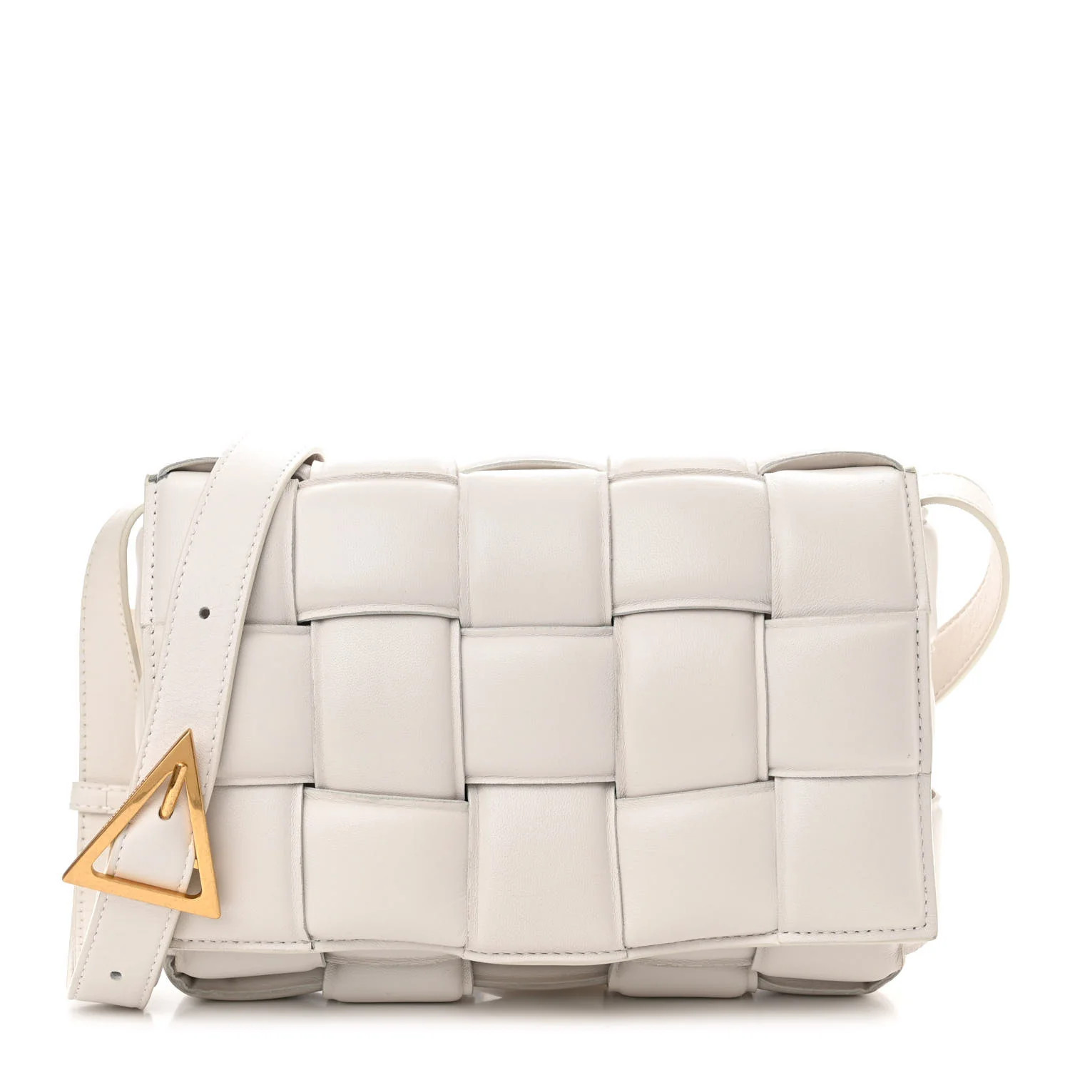 Nappa Maxi Intreccio Padded Cassette Crossbody Bag Chalk | FASHIONPHILE (US)