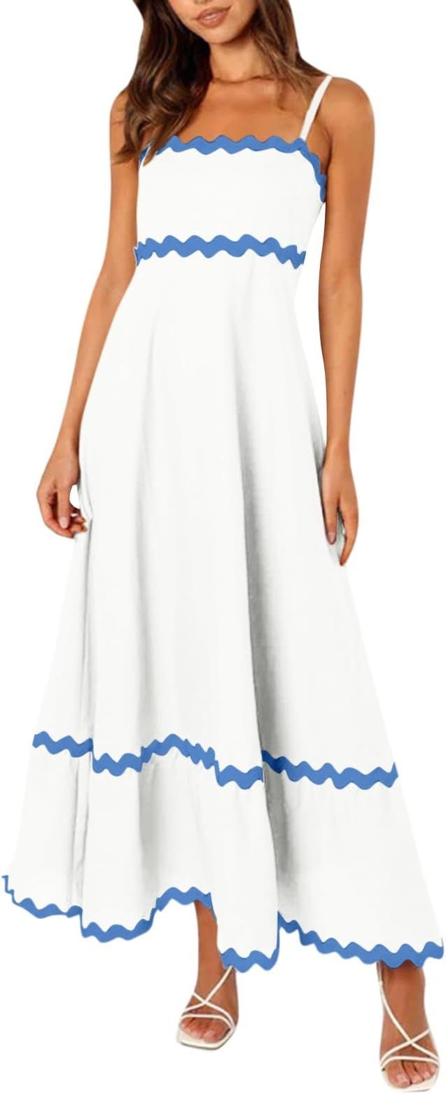 Beach Dresses for Women, Summer Trendy Spaghetti Straps Swing Dress - Solid/Printed Resort Wear | Amazon (US)