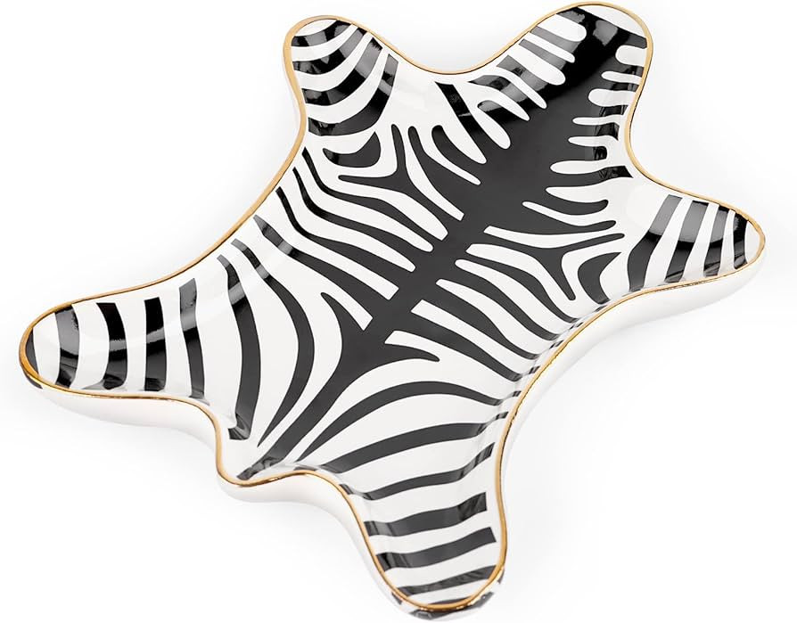 Trycooling Hand Painted Tiger Skin Ceramic Jewelry Dish Small Jewelry Rack Tray Rings Bracelets E... | Amazon (US)