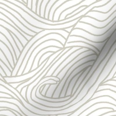 Wallpaper tumbling ocean waves - classic grey | Spoonflower