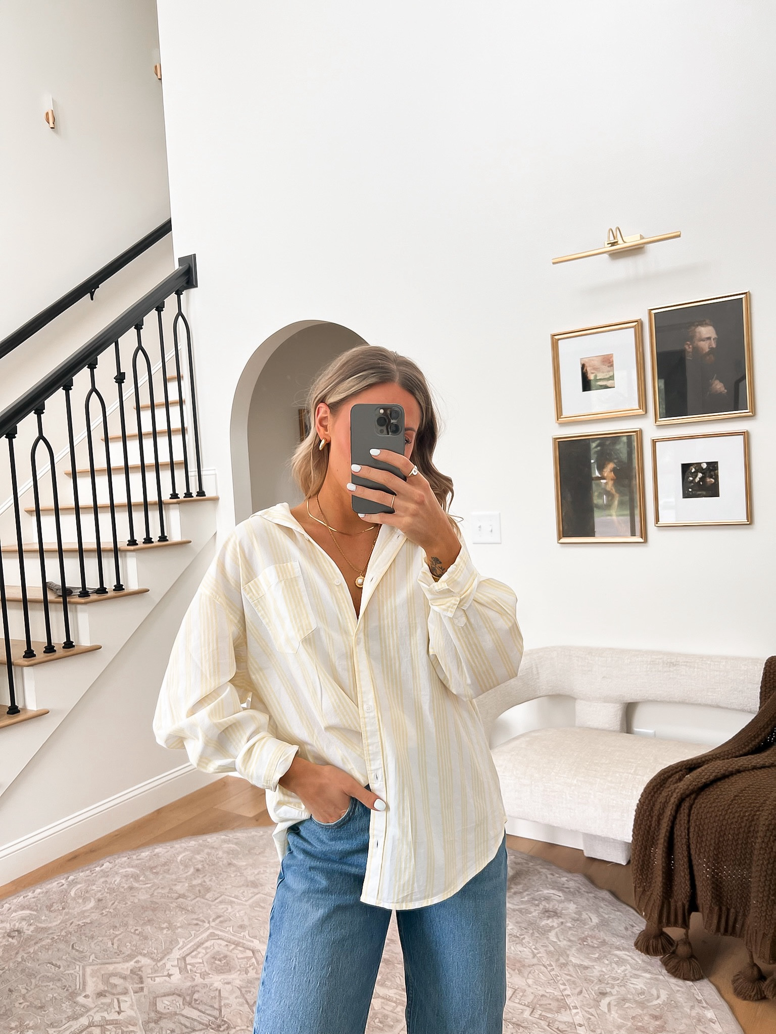 I’ve been obsessed with button up shirts lately!! 🤩 always a fun breezy option for summer. 

Sizing Details ✨ 
5’4’’ • 124lbs • 30D 

Top: Small
Bottom: 25 Curve

#LTKStyleTip #LTKFindsUnder50 #LTKSeasonal