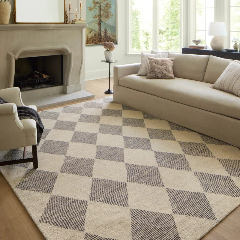 Chris Loves Julia x Loloi Francis Wool Beige / Charcoal Rug | Wayfair North America