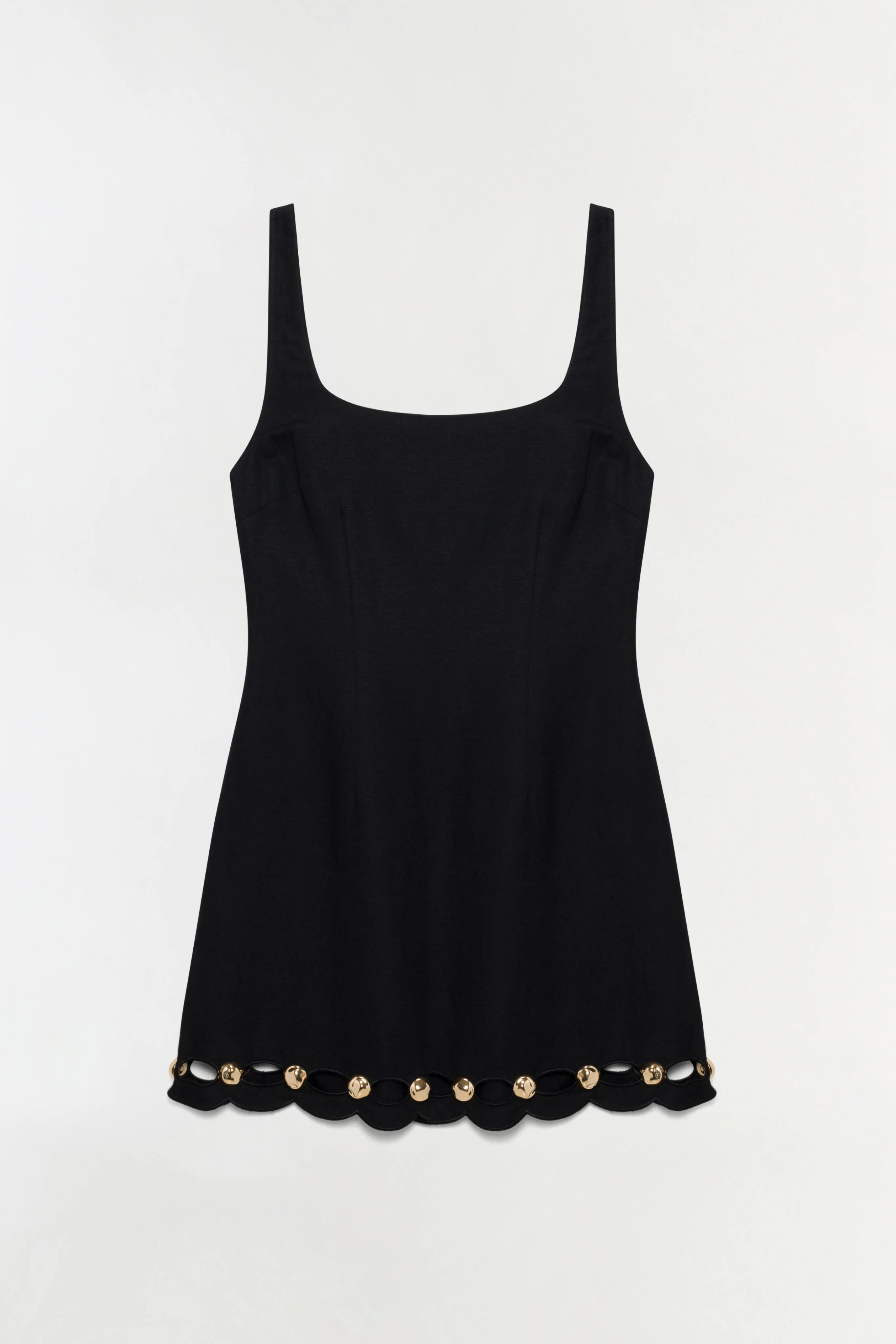 SIMKHAI Women's Lindley Studded Linen Midi Dress in Black, Size Large | Simkhai