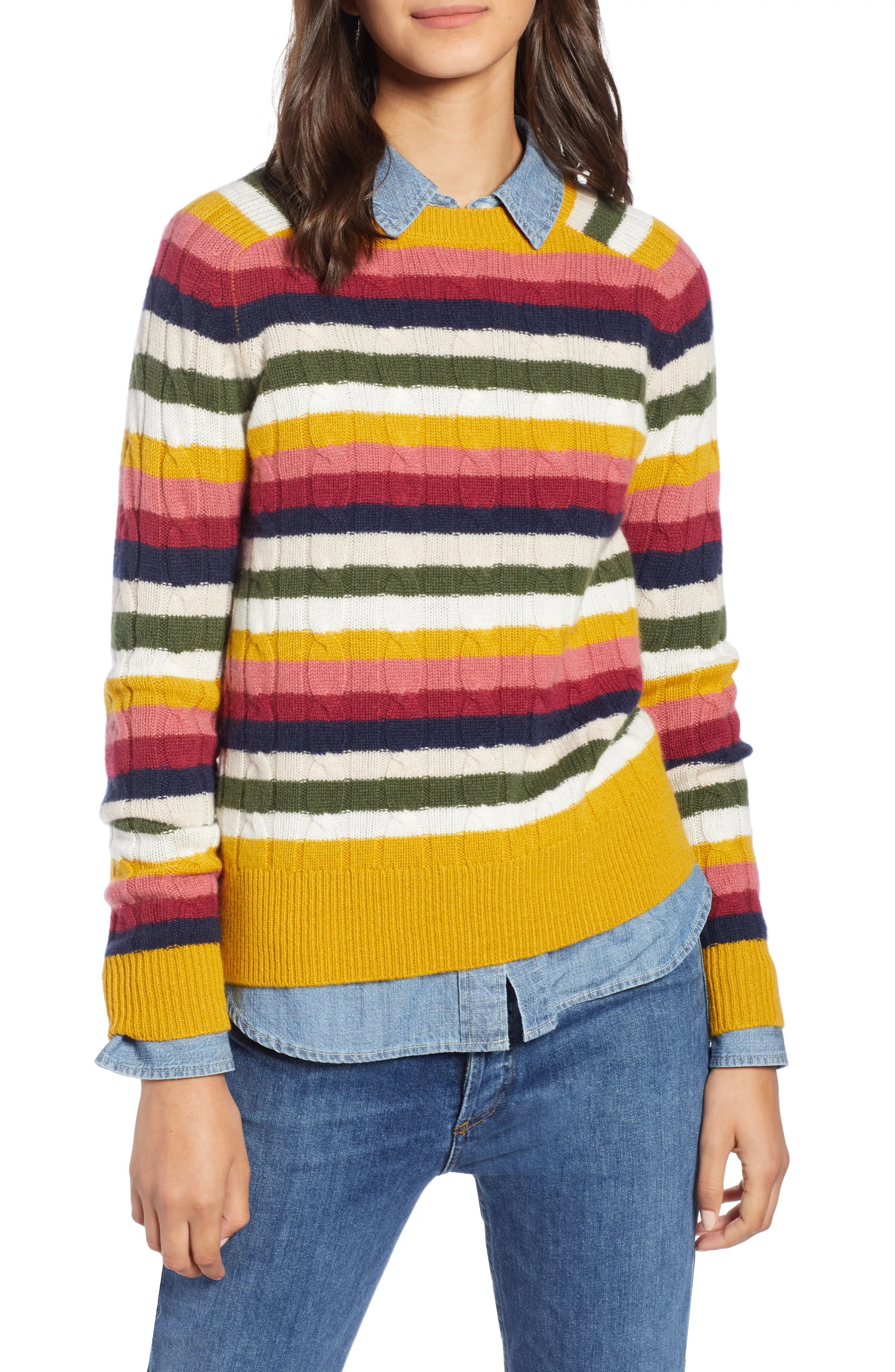 1901 Cashmere Cable Sweater (Regular & Petite) | Nordstrom