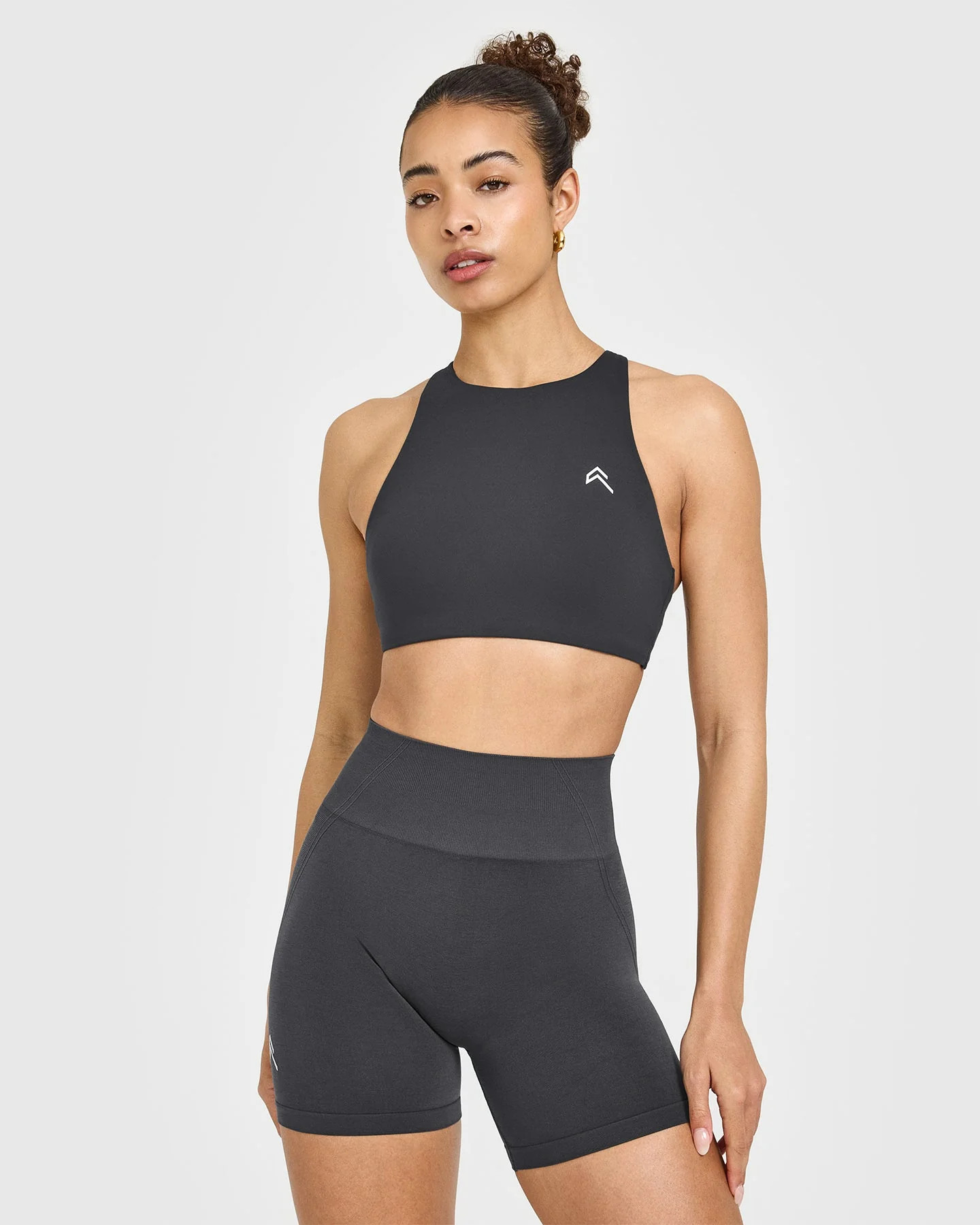 EasyLift\u2122 High Neck Sports Bra with White Logo | True Blue | Oner Active (UK / US)