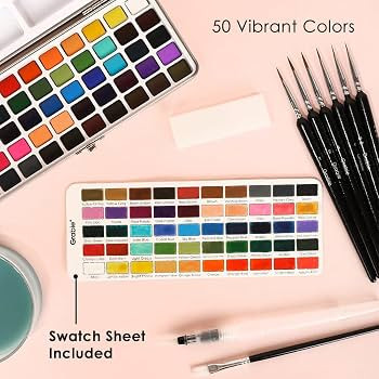 Grabie 50 Color Watercolor Paint Set with Brush Pens | Amazon (US)