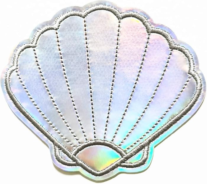 Nipitshop Patches Mermaid Seashells Sea Animal Cartoon Kids Embroidered Iron On Patch for Clothes... | Amazon (US)