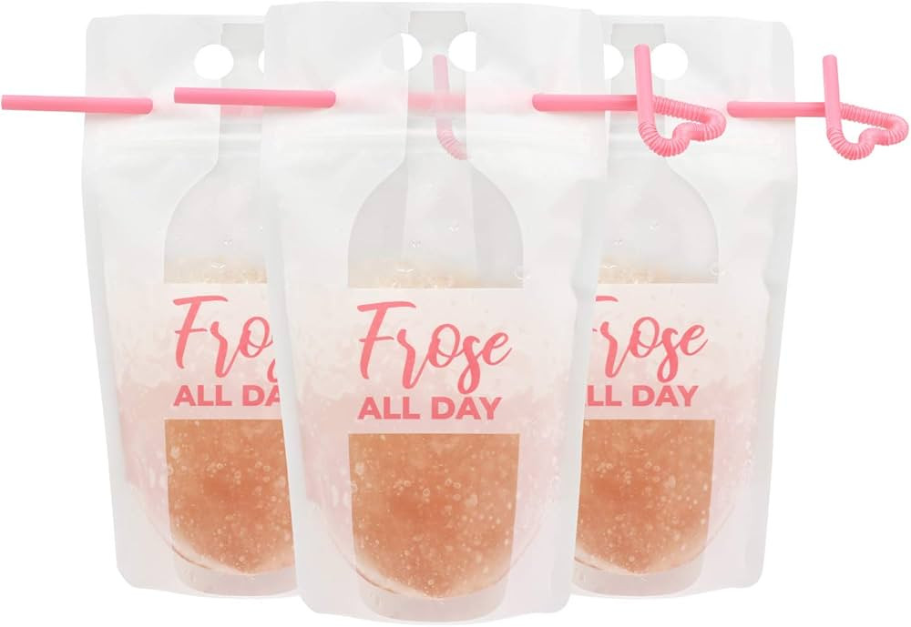 Frose All Day Drink Pouches with Straw for Adults freezable [50 Pack] Juice Pouches for Adults, F... | Amazon (US)