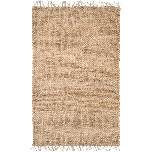SAFAVIEH Natural Fiber Tangier Solid Braided Fringe Jute Area Rug, Natural, 4' x 6' | Walmart (US)