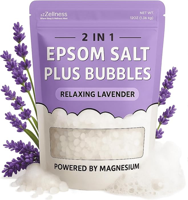 Epsom Salt Plus Bubbles \u2013 Lavender Scented Foaming Bath Soak \u2013 Magnesium Sulfate for Mu... | Amazon (US)