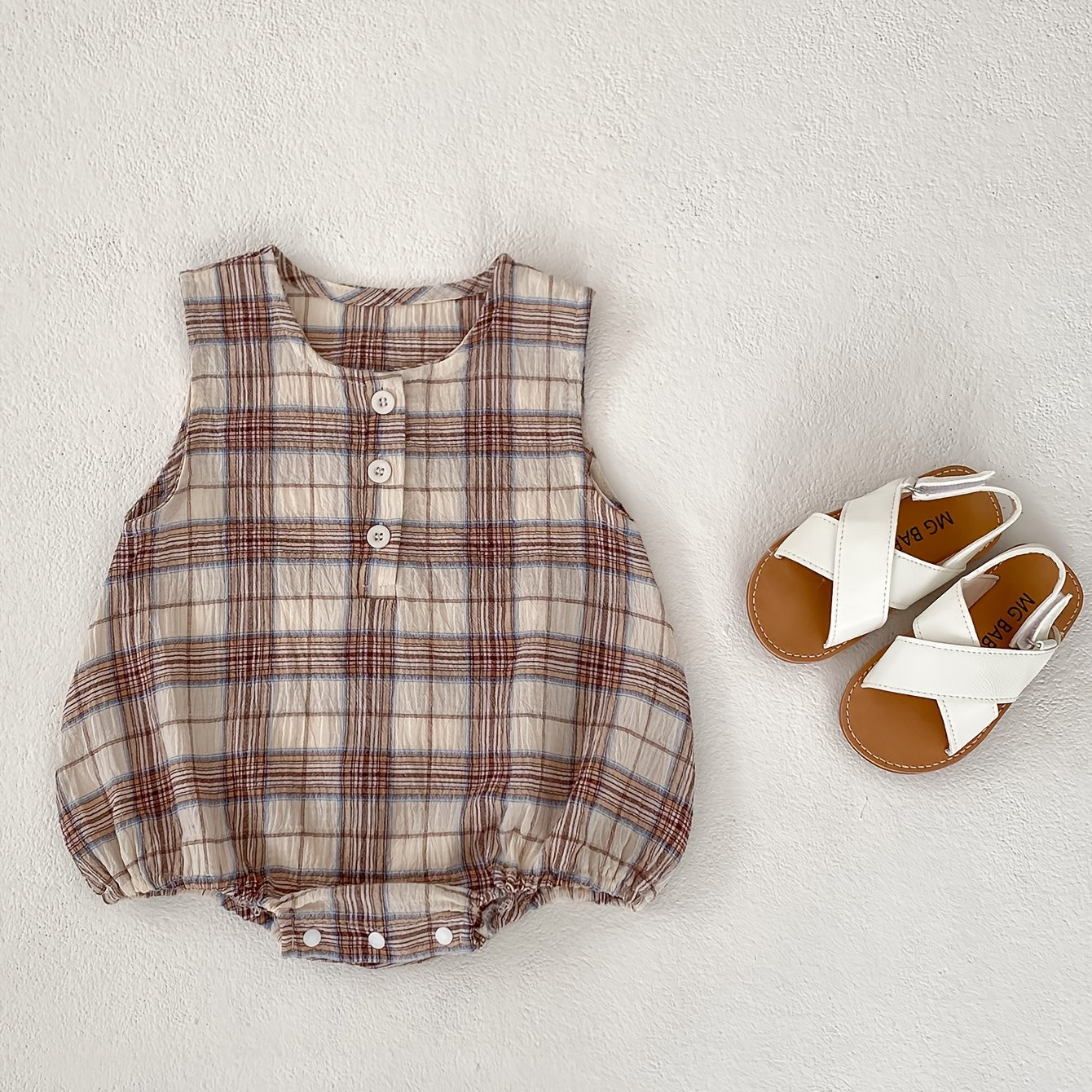 Comfy Cotton Plaid Pattern Infant's Bodysuit Casual - Temu | Temu Affiliate Program
