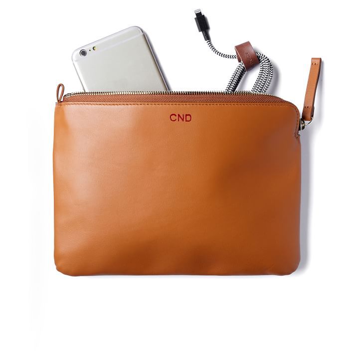 Classic Leather Zipper Pouch | Mark and Graham